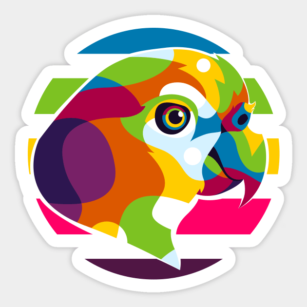 Colorful Parrot Pop Art Sticker by wpaprint